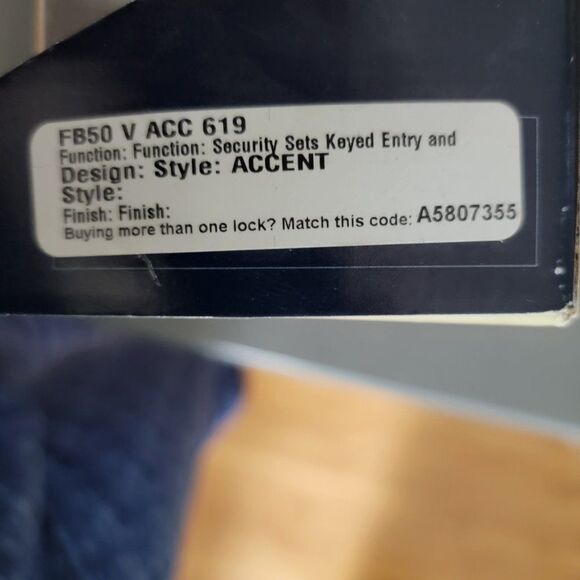 Schlage Fb50 V ACC 619 B60 Single Cylinder Deadbolt and F51 Keyed Entry … - Picture 6 of 10